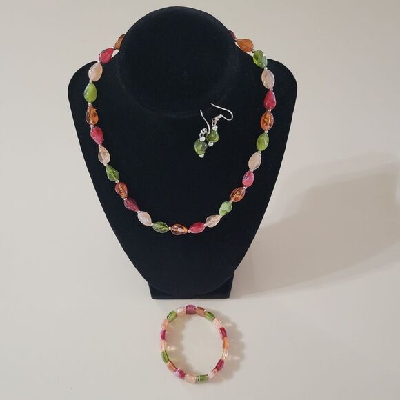 Multicolor Acrylic Faux Beaded Jewelry Set - Picture 1 of 8